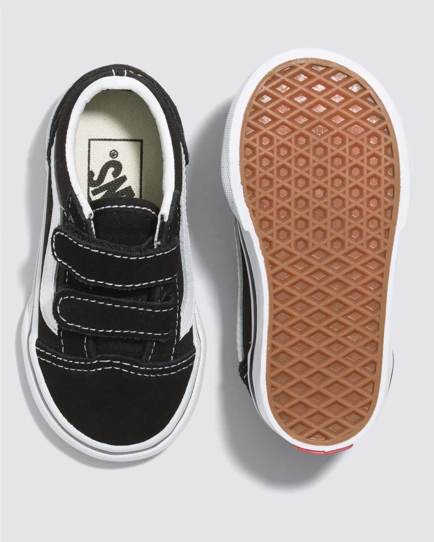 Kids black sales velcro vans