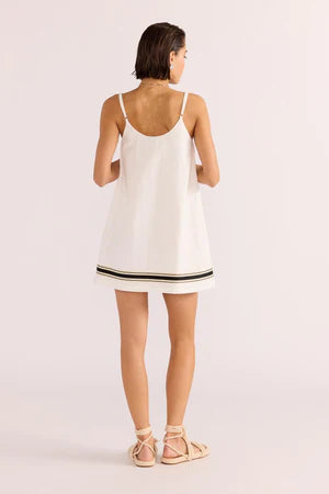 MINKPINK - Briar Trim Mini Dress - White/Black