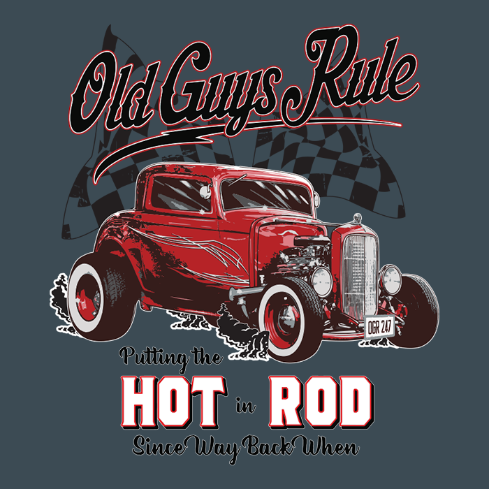 OLD GUYS RULE - Hot Rod - DARK HEATHER