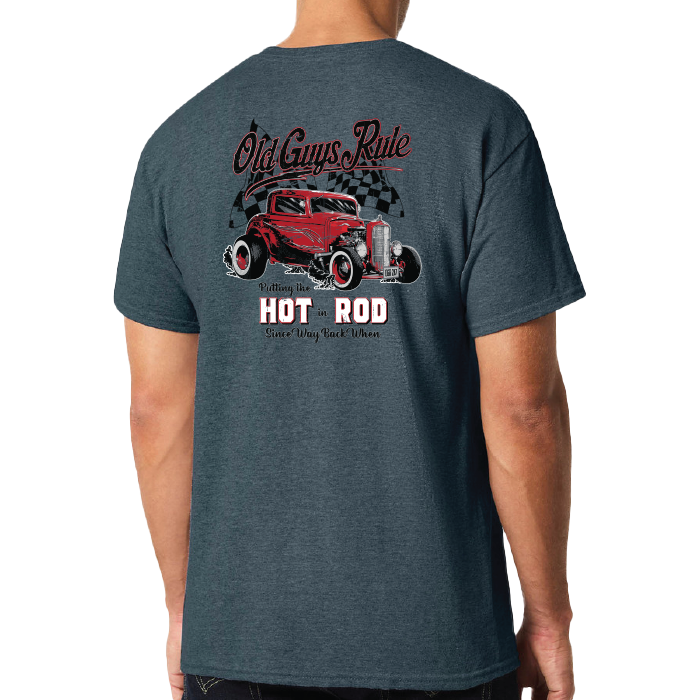 OLD GUYS RULE - Hot Rod - DARK HEATHER