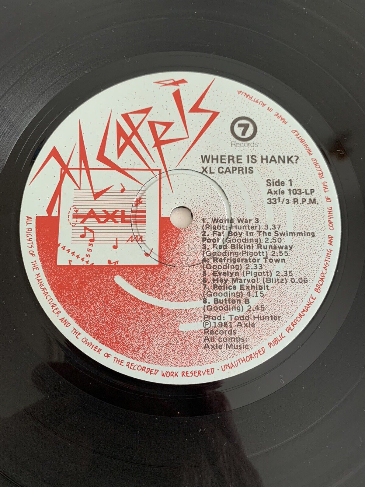 XL CAPRIS Where Is Hank ? Lp Rare Punk 1981 Ex