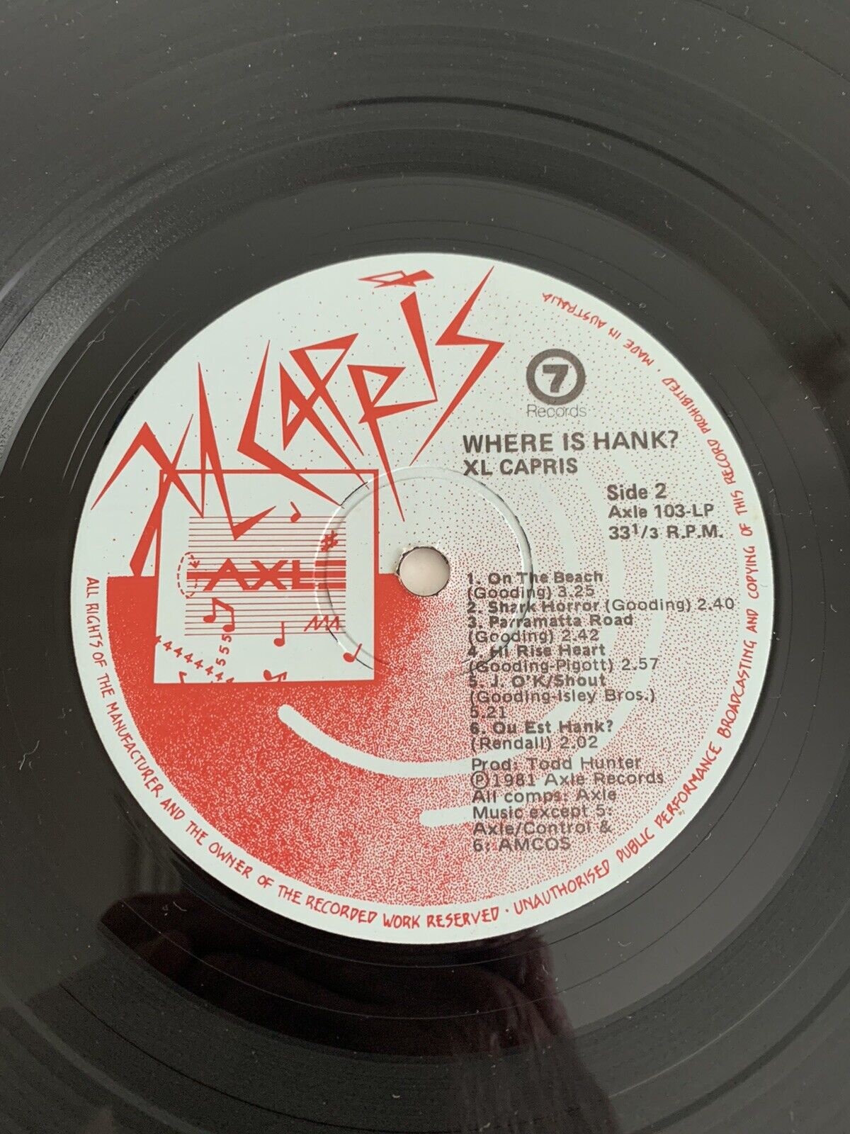 XL CAPRIS Where Is Hank ? Lp Rare Punk 1981 Ex