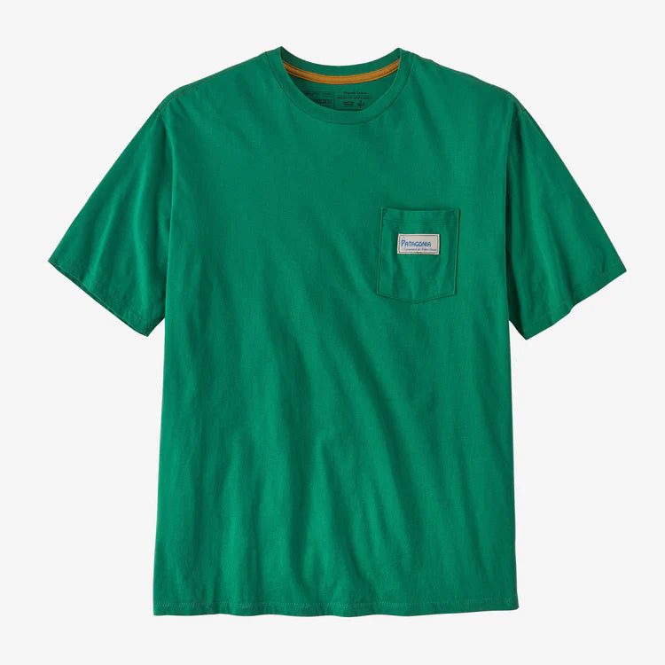 PATAGONIA - Men's Water People Organic Pocket T-Shirt - Water People Banner: Gather Green