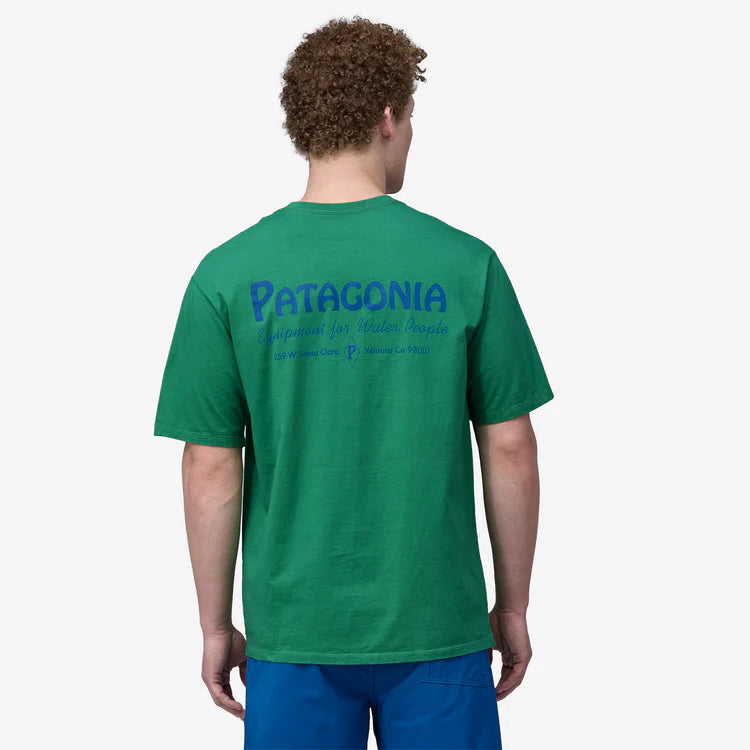 PATAGONIA - Men's Water People Organic Pocket T-Shirt - Water People Banner: Gather Green