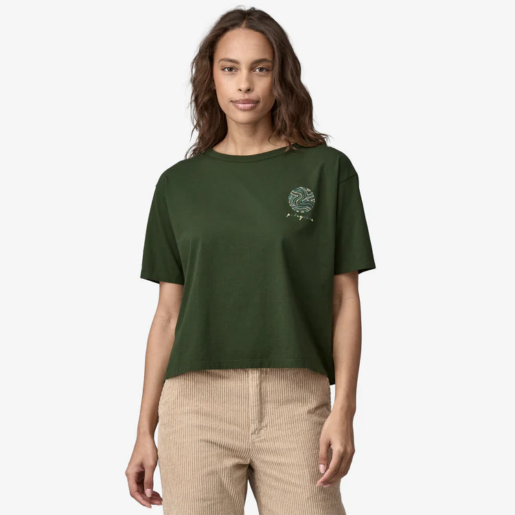 PATAGONIA - Women's CTA Easy-Cut Organic T-Shirt - Earth Currents: Torrey Pine Green