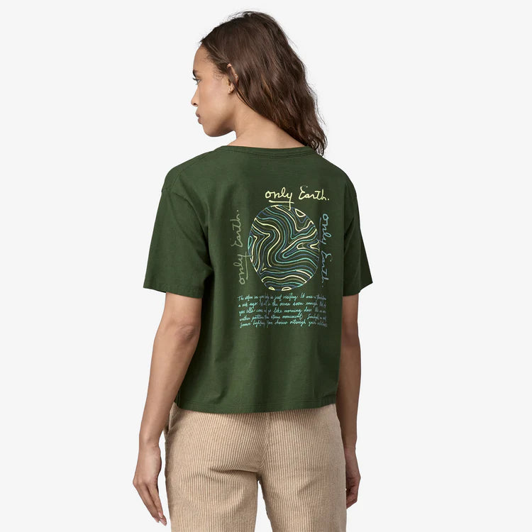 PATAGONIA - Women's CTA Easy-Cut Organic T-Shirt - Earth Currents: Torrey Pine Green