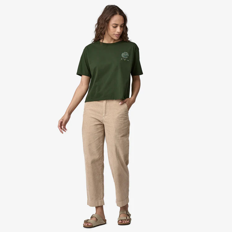 PATAGONIA - Women's CTA Easy-Cut Organic T-Shirt - Earth Currents: Torrey Pine Green