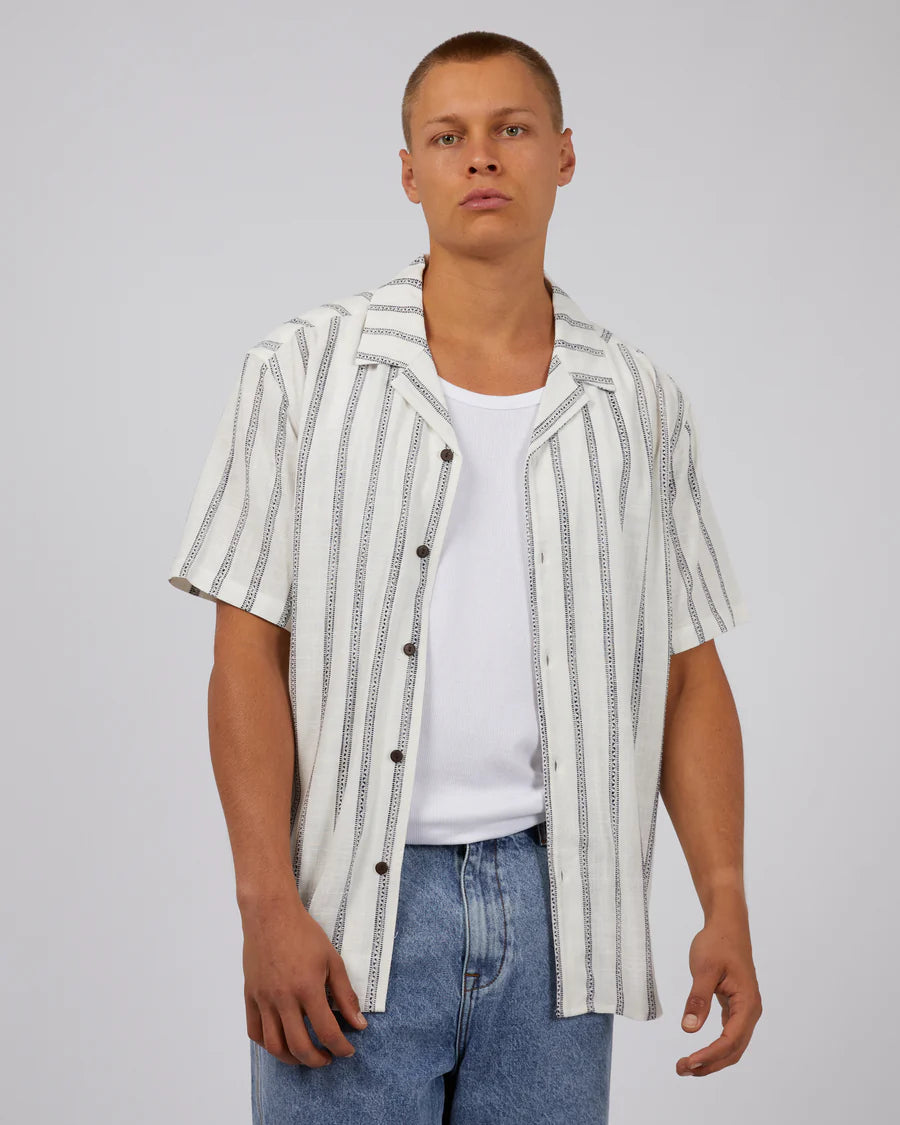 SILENT THEORY - Drifter Stripe Shirt White