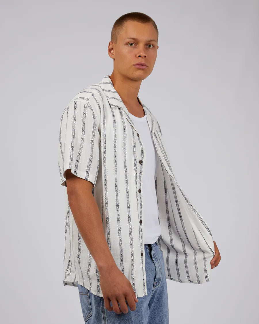 SILENT THEORY - Drifter Stripe Shirt White