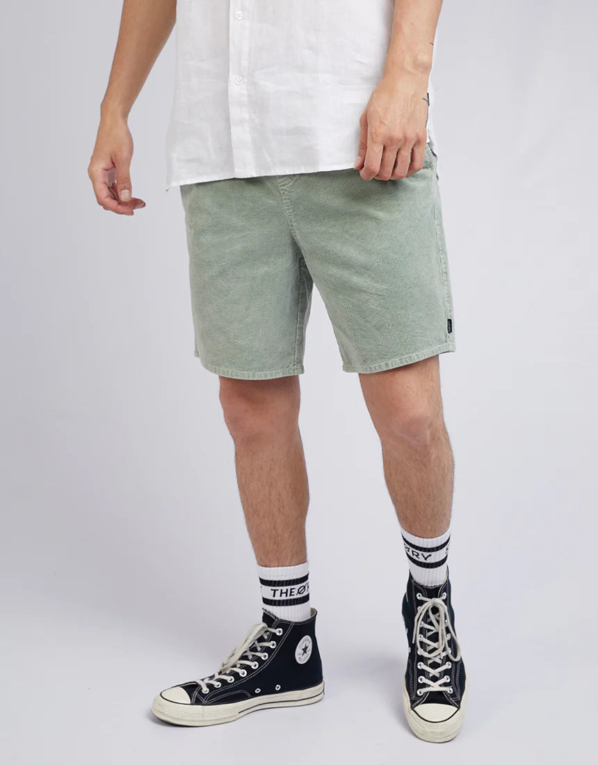 SILENT THEORY - Cord Short - Light Green