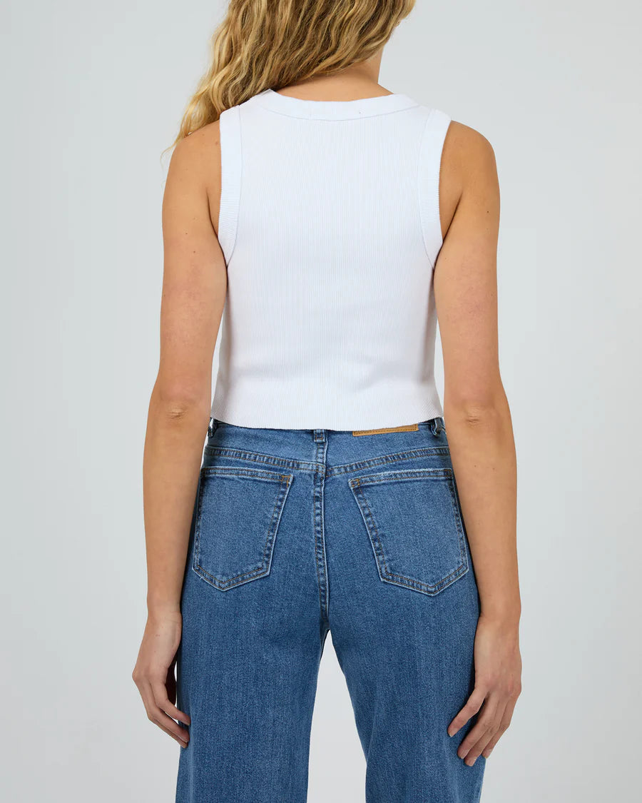 SILENT THEORY - Pia Crop Tank - White