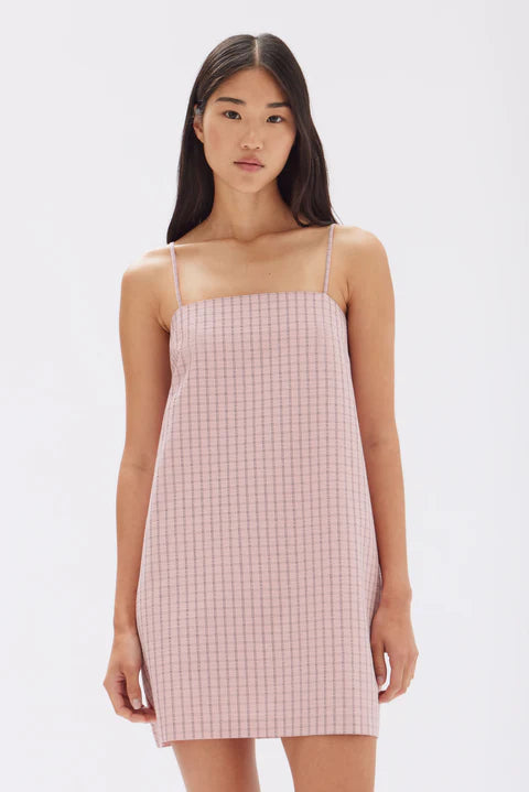 ASSEMBLY LABEL - Emile Seersucker Mini Shift Dress - POMELLO CHECK