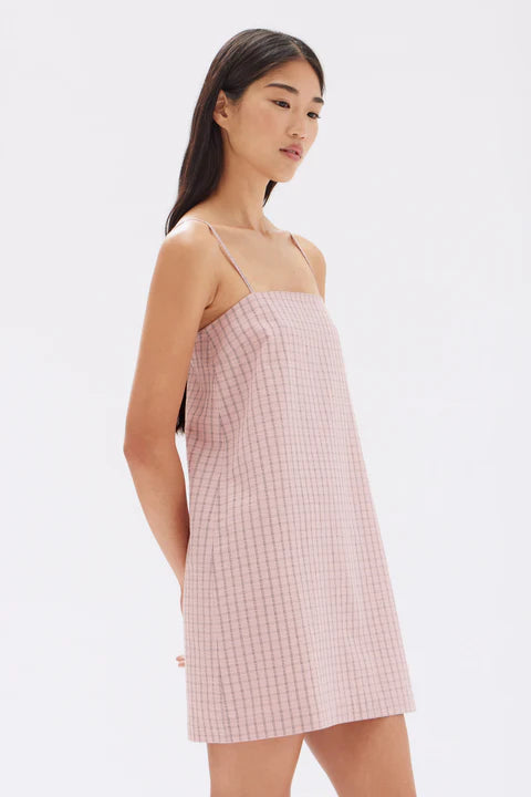 ASSEMBLY LABEL - Emile Seersucker Mini Shift Dress - POMELLO CHECK