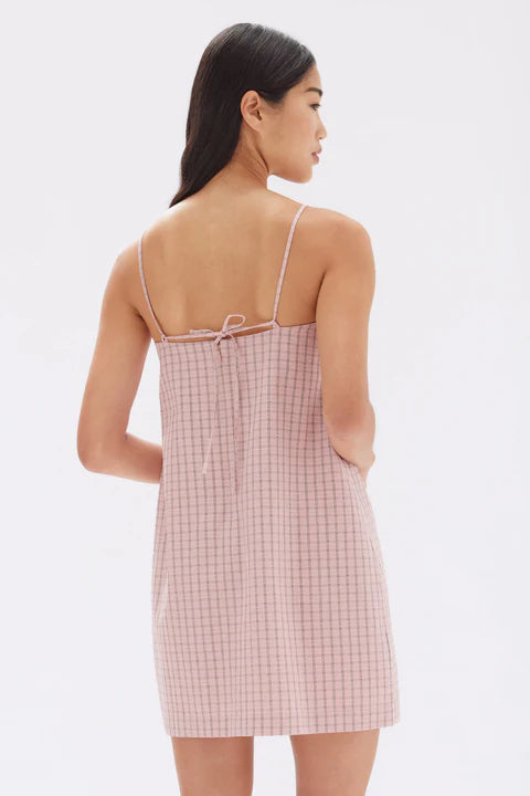 ASSEMBLY LABEL - Emile Seersucker Mini Shift Dress - POMELLO CHECK