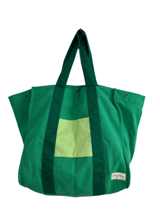 Salty Shadows - Apple Green Oversized Canvas Beach Bag