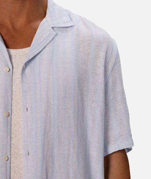 INDUSTRIE -  The Catanza Stripe S/S Shirt - SKY