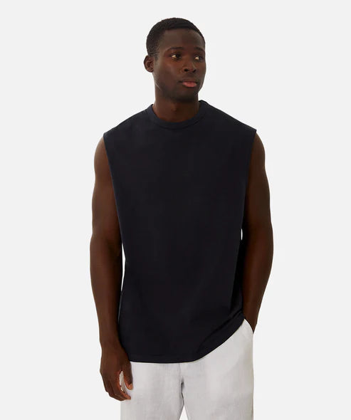 INDUSTIRE - The Del Sur Sleeveless Tee - OD Navy