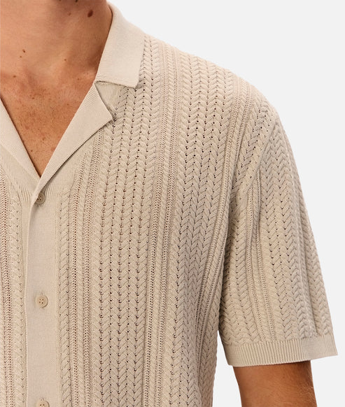 INDUSTRIE -  The Washed Alessio S/S Shirt - OD STONE 21