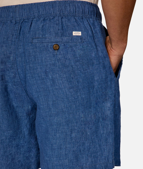 INDUSTRIE - Marina Linen Short - INDIGO