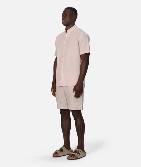 INDUSTRIE -  The Tennyson Linen Blend S/S Shirt - Lt PINK