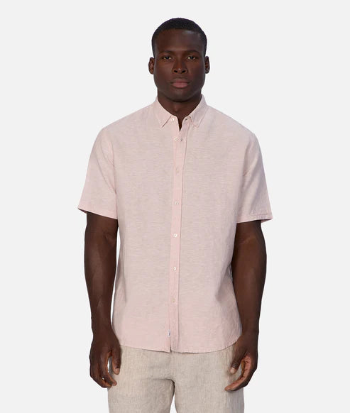 INDUSTRIE -  The Tennyson Linen Blend S/S Shirt - Lt PINK