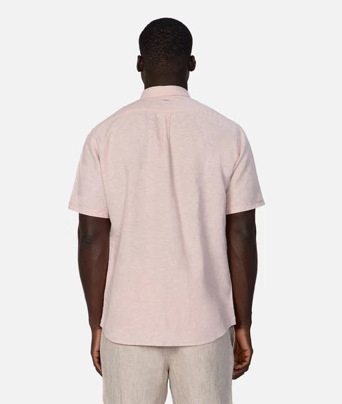 INDUSTRIE -  The Tennyson Linen Blend S/S Shirt - Lt PINK