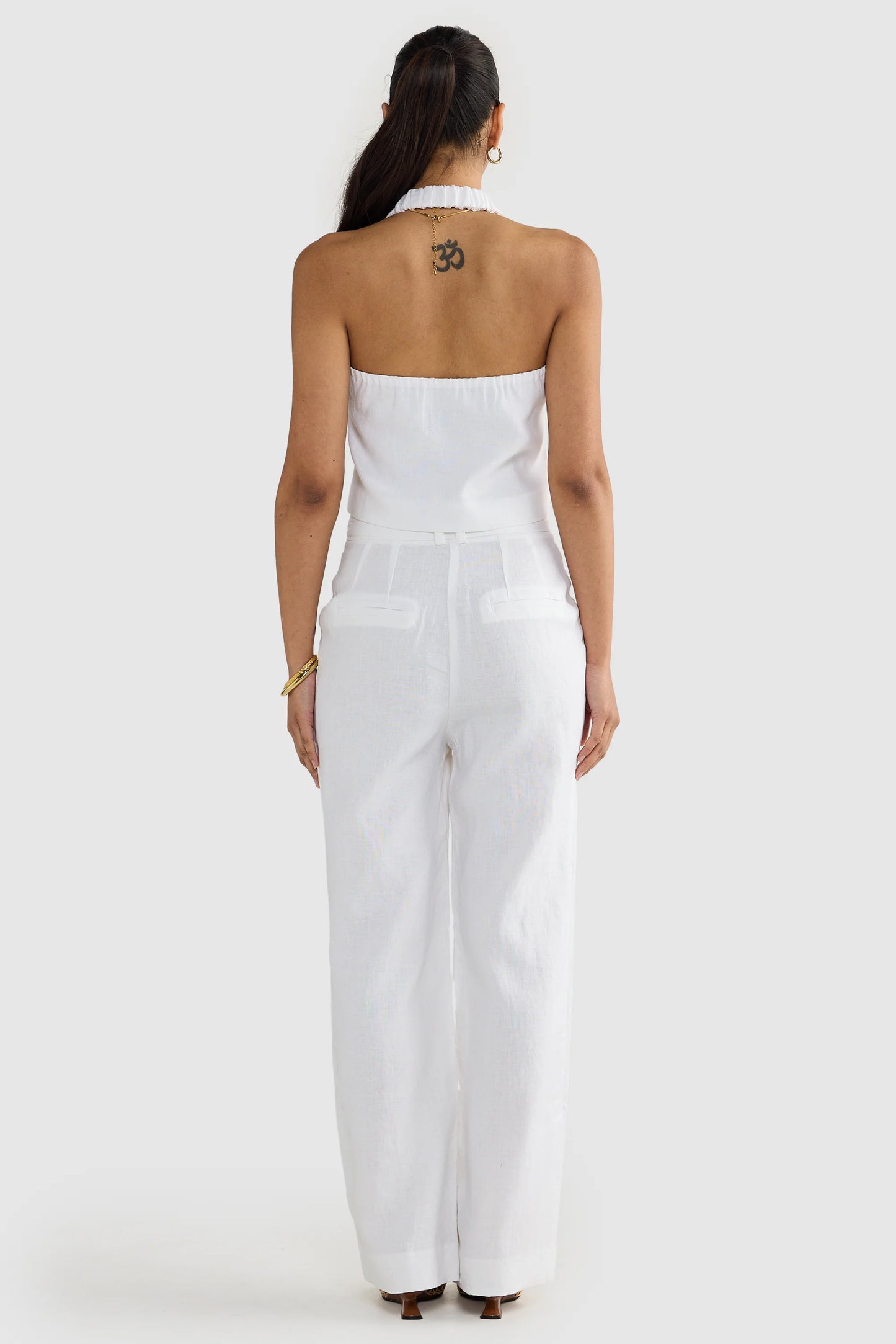 ORTC Savannah Linen Halter Top White