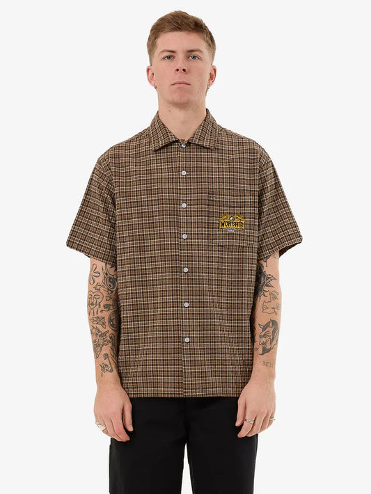 WORSHIP - Lavish Short Sleeve Shirt - BROWN