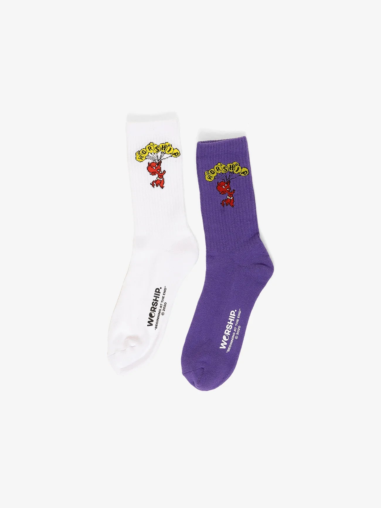 Worship - Floater Socks 2 Pack - White - Prism Violet