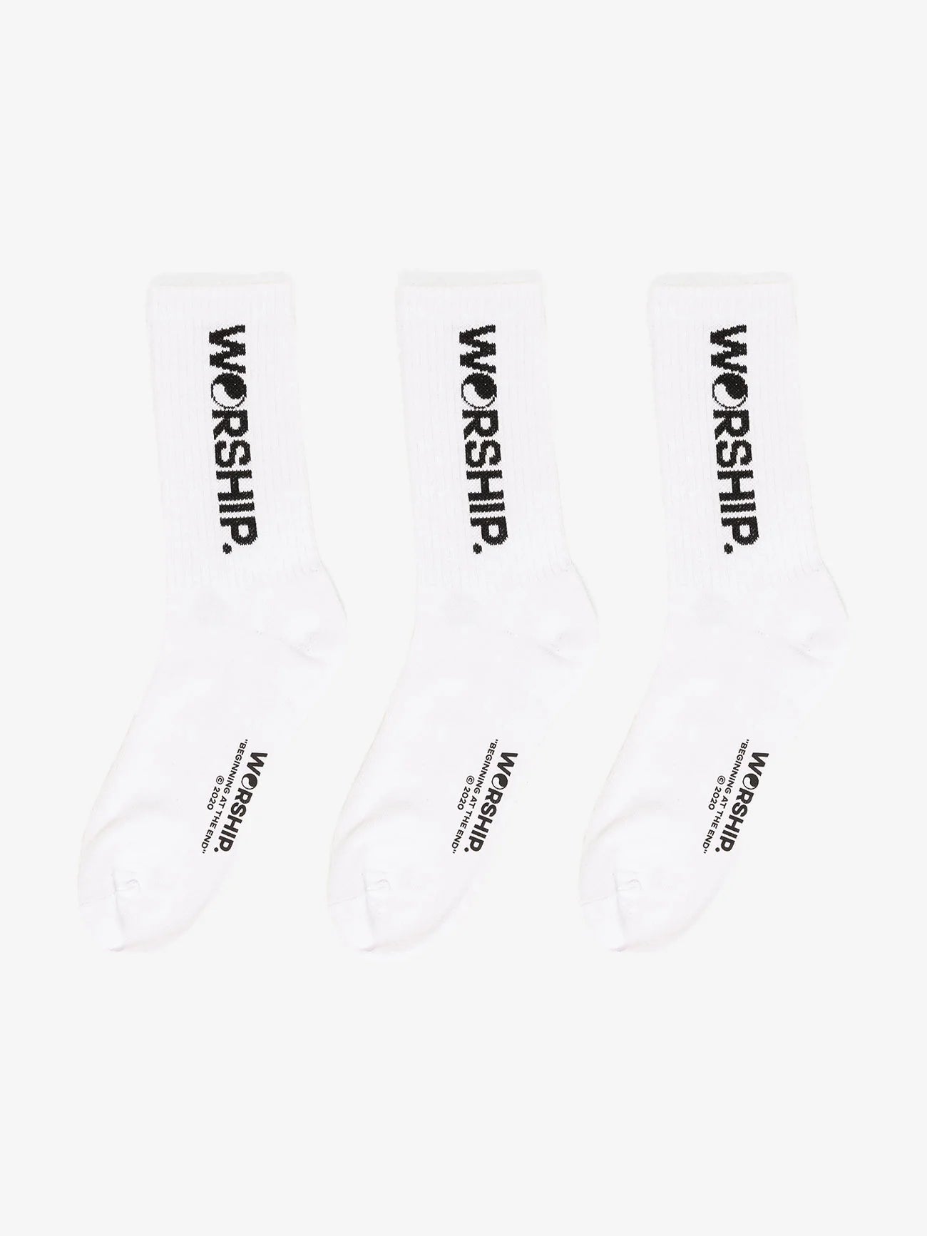 Worship - Core Socks 3 Pack - White