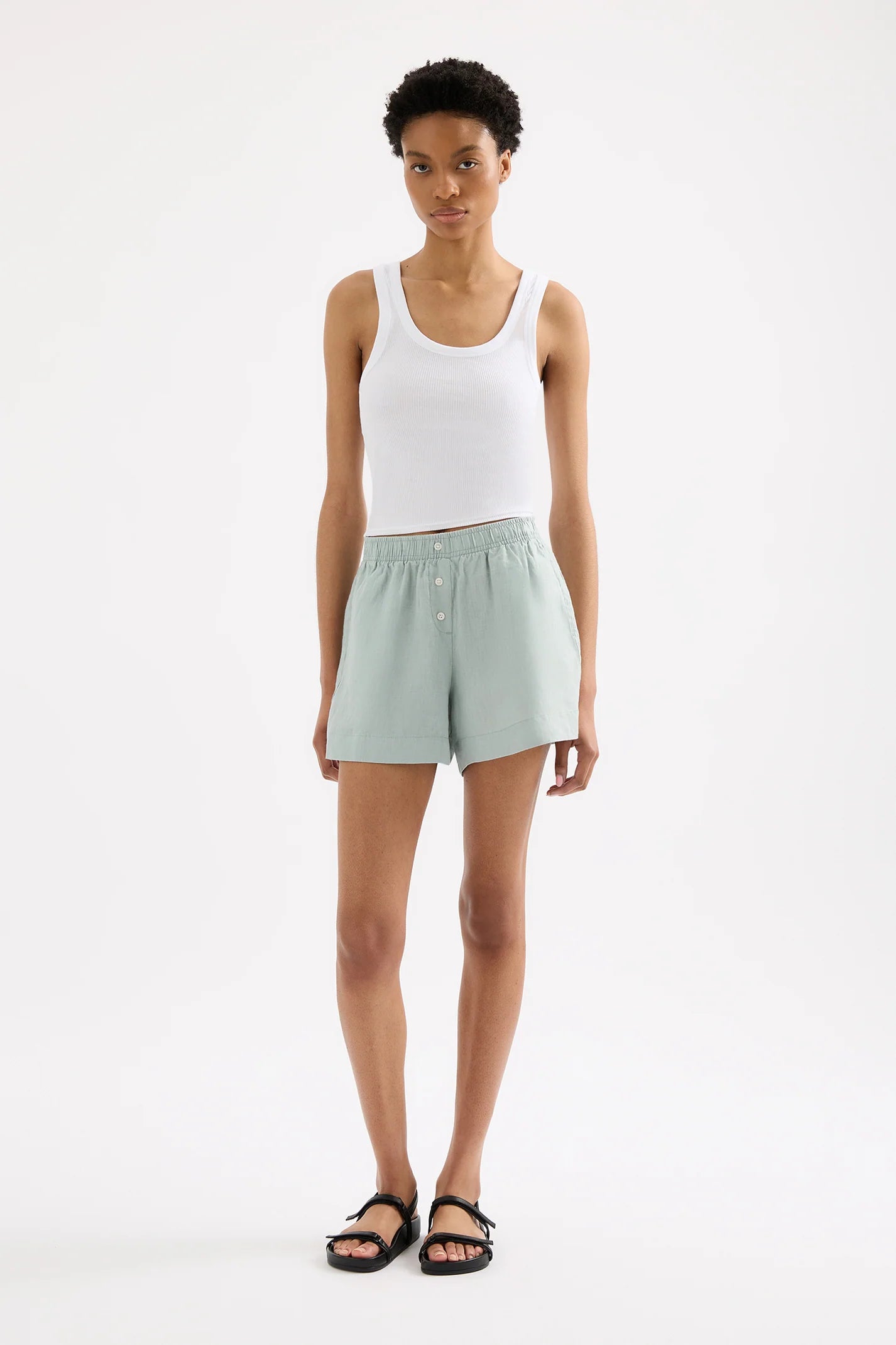 NUDE LUCY -  Lounge Linen Short - SEAFOAM