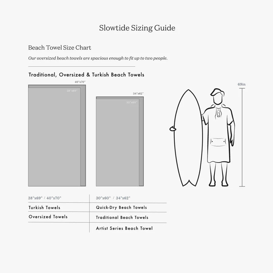 SLOWTIDE - Mauka Beach Towel - Black