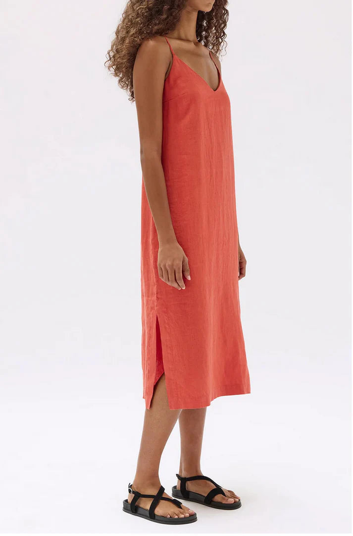 ASSEMBLY LABEL - Vallory Linen Slip Dress - PAPAYA