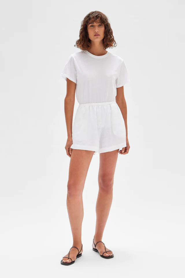 ASSEMBLY LABEL - Stella Linen Short - White