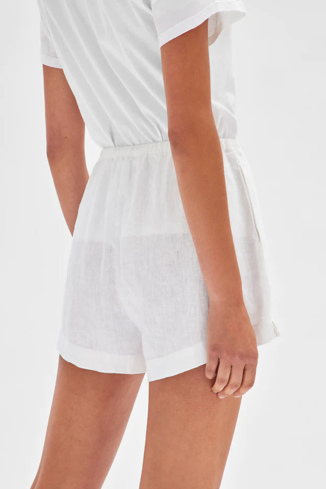 ASSEMBLY LABEL - Stella Linen Short - White