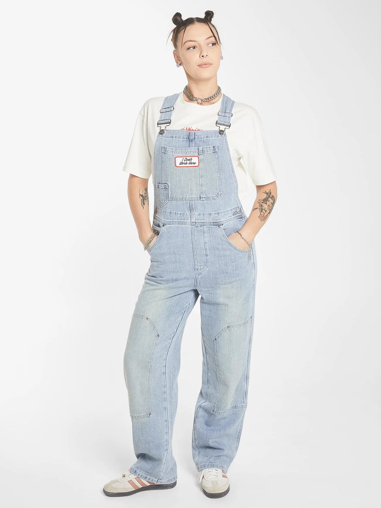 WORSHIP - Double Knee Denim Overall - DIRTY TRADE BLUE