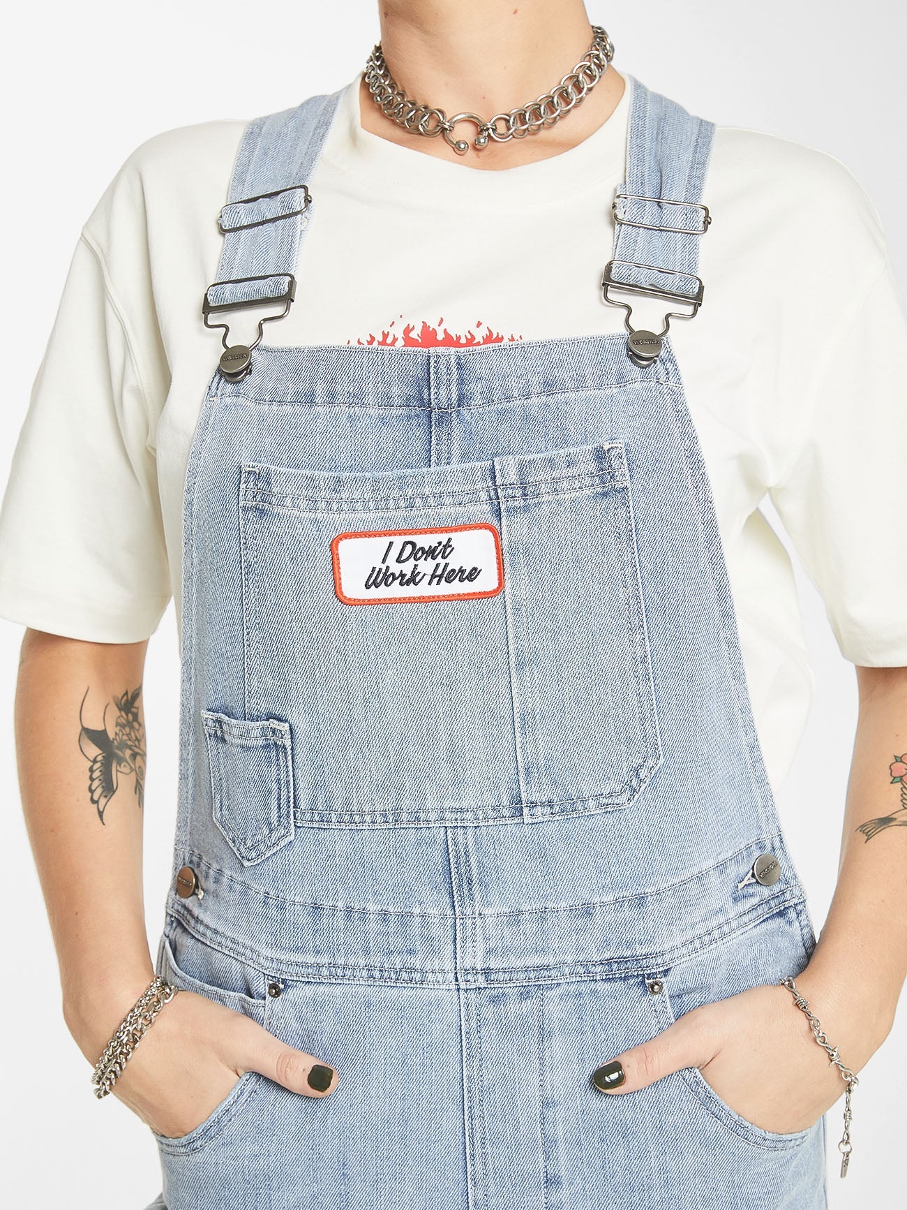 WORSHIP - Double Knee Denim Overall - DIRTY TRADE BLUE