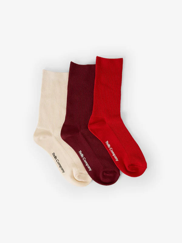 THRILLS - Growing Together 3 Pack Sock Dark Cherry