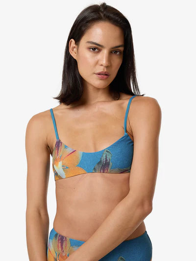 THRILLS - FLOWER SOCIETY CROP BIKINI TOP - STELLA BLUE