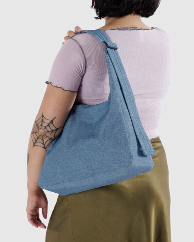 BAGGU - Nylon Shoulder Bag - Digital Denim