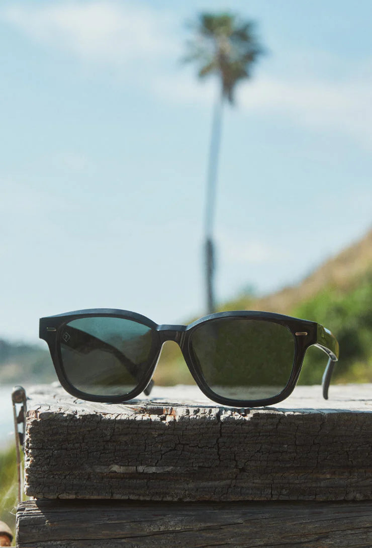 RAEN  Carby Recycled Black/Green Polarized Sunglasses