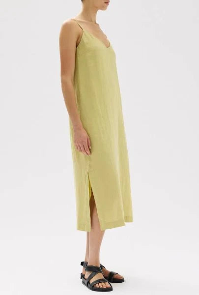 ASSEMBLY LABEL - Vallory Linen Slip Dress - PEAR