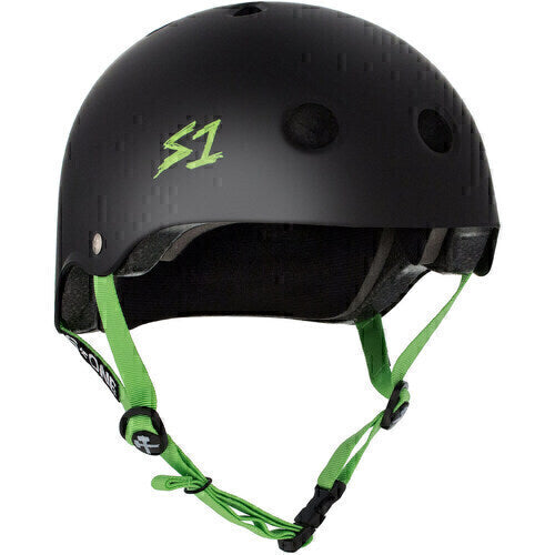 S-One Helmet Lifer (Large) Black Matte/Green Straps